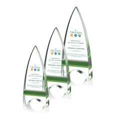 Pearce Full Color Green Peaks Crystal Trophy - Crystal Trophies