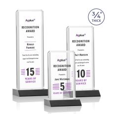 Stubbs Full Color Black Rectangle Crystal Trophy - Custom Trophies