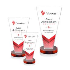 Reeves Full Color Red Polygon Crystal Trophy - Crystal Trophies