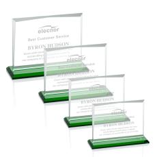 Kaplan Green Rectangle Crystal Trophy - Crystal Trophies