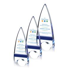Pearce Full Color Blue Crystal Trophy - Crystal Trophies