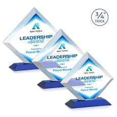 Carlson Full Color Blue Crystal Trophy - Crystal Trophies