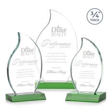 Summers Green Flame Crystal Trophy - Crystal Trophies