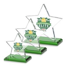 Gamboa Star Full Color Green Crystal Trophy - Trophies