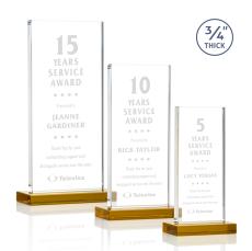 Prieto Amber Rectangle Crystal Trophy - Crystal Trophies