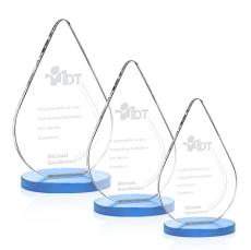 Moyer Sky Blue Tear Drop Crystal Trophy - Crystal Trophies