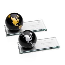 Dougherty Black Globe Crystal Trophy - Crystal Globe Awards