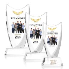 Singleton Full Color Clear Peaks Crystal Trophy - Crystal Trophies