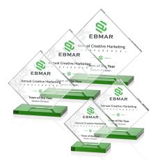 Argueta Full Color Green Crystal Trophy - Custom Trophies