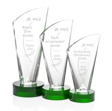 Bunch Green Peaks Crystal Trophy - Crystal Trophies