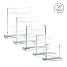 Landers Clear Square / Cube Crystal Trophy - Crystal Trophies