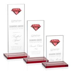 Guerrero Diamond Ruby Rectangle Crystal Trophy - Diamond Trophies