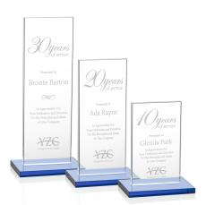 Riggs Sky Blue Rectangle Crystal Trophy - Crystal Trophies