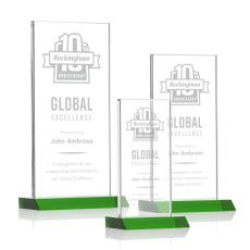 Stanley Green Rectangle Crystal Trophy - Crystal Trophies