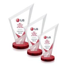 Charles Full Color Red Peaks Crystal Trophy - Custom Trophies