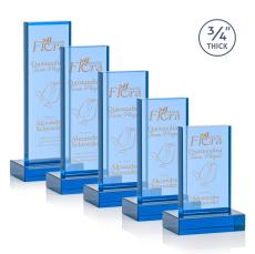 Cartwright Sky Blue Rectangle Crystal Trophy - Crystal Trophies