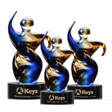 Friedman Black Glass Trophy - Glass Trophies