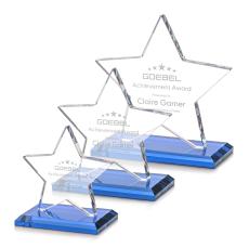 Gamboa Star Sky Blue Crystal Trophy - Crystal Trophies