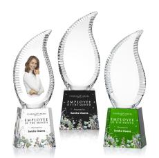 Hester Full Color Flame Crystal Trophy - Crystal Trophies