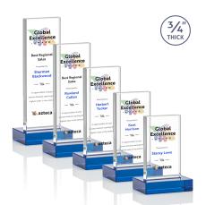 Barlow Full Color Blue Rectangle Crystal Trophy - Crystal Trophies