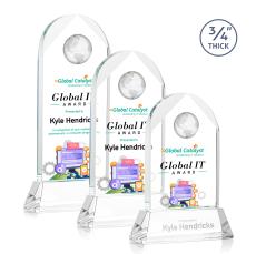 Cortez Full Color on Helton Starfire Globe Crystal Trophy - Crystal Globe Awards