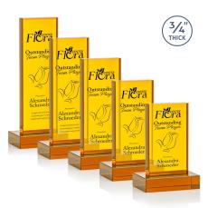 Cartwright Amber Rectangle Crystal Trophy - Crystal Trophies