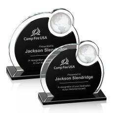 Geiger Black Globe Crystal Trophy - Crystal Globe Awards
