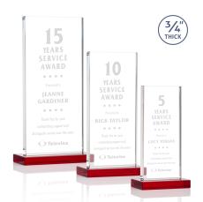Prieto Red Rectangle Crystal Trophy - Crystal Trophies