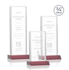 Stubbs Red Rectangle Crystal Trophy - Crystal Trophies