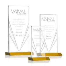 Henley Liquid Amber Rectangle Crystal Trophy - Crystal Trophies
