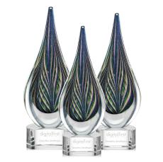 McBride Tear Drop on Clear Base Glass Trophy - Glass Trophies