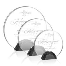 Duffy Black Circle Crystal Trophy - Crystal Trophies
