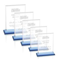 Lorenzo Sky Blue Rectangle Crystal Trophy - Crystal Trophies
