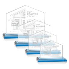 House Sky Blue Crystal Trophy - Crystal Trophies