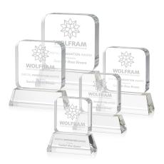 Walls on Base Clear Square / Cube Crystal Trophy - Crystal Trophies