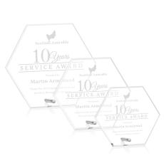 Jewell Hexagon Silver Polygon Acrylic Trophy - Acrylic Trophies