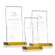 McClure Amber Rectangle Crystal Trophy - Crystal Trophies