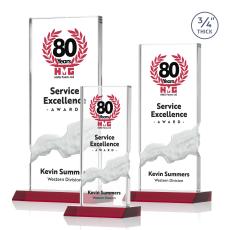 Rubin Full Color Red Rectangle Crystal Trophy - Custom Trophies