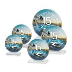 Drummond Full Color Fagan Circle Crystal Trophy - Crystal Trophies