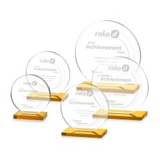 Drummond Amber Circle Crystal Trophy - Crystal Trophies