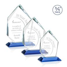 Boone Ice Peak Sky Blue Peaks Crystal Trophy - Crystal Trophies