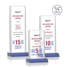 Stubbs Full Color Blue Rectangle Crystal Trophy - Custom Trophies
