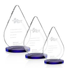 Moyer Blue Tear Drop Crystal Trophy - Crystal Trophies