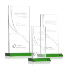 Rodrigues Liquid Green Rectangle Crystal Trophy - Crystal Trophies