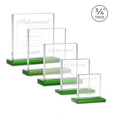 Landers Green Square / Cube Crystal Trophy - Crystal Trophies