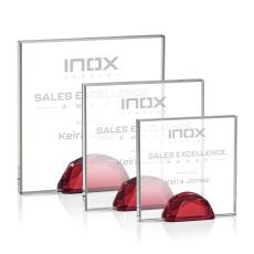 Pruitt Red Square / Cube Crystal Trophy - Crystal Trophies