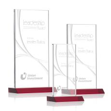 Rodrigues Liquid Red Rectangle Crystal Trophy - Crystal Trophies