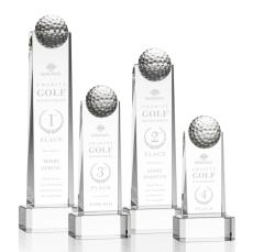 Marks Golf on Base Clear Towers Crystal Trophy - Crystal Globe Awards