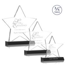 Ibarra Star Black Crystal Trophy - Crystal Trophies
