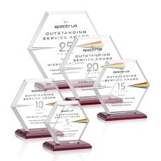 Santos Full Color Red Polygon Crystal Trophy - Crystal Trophies